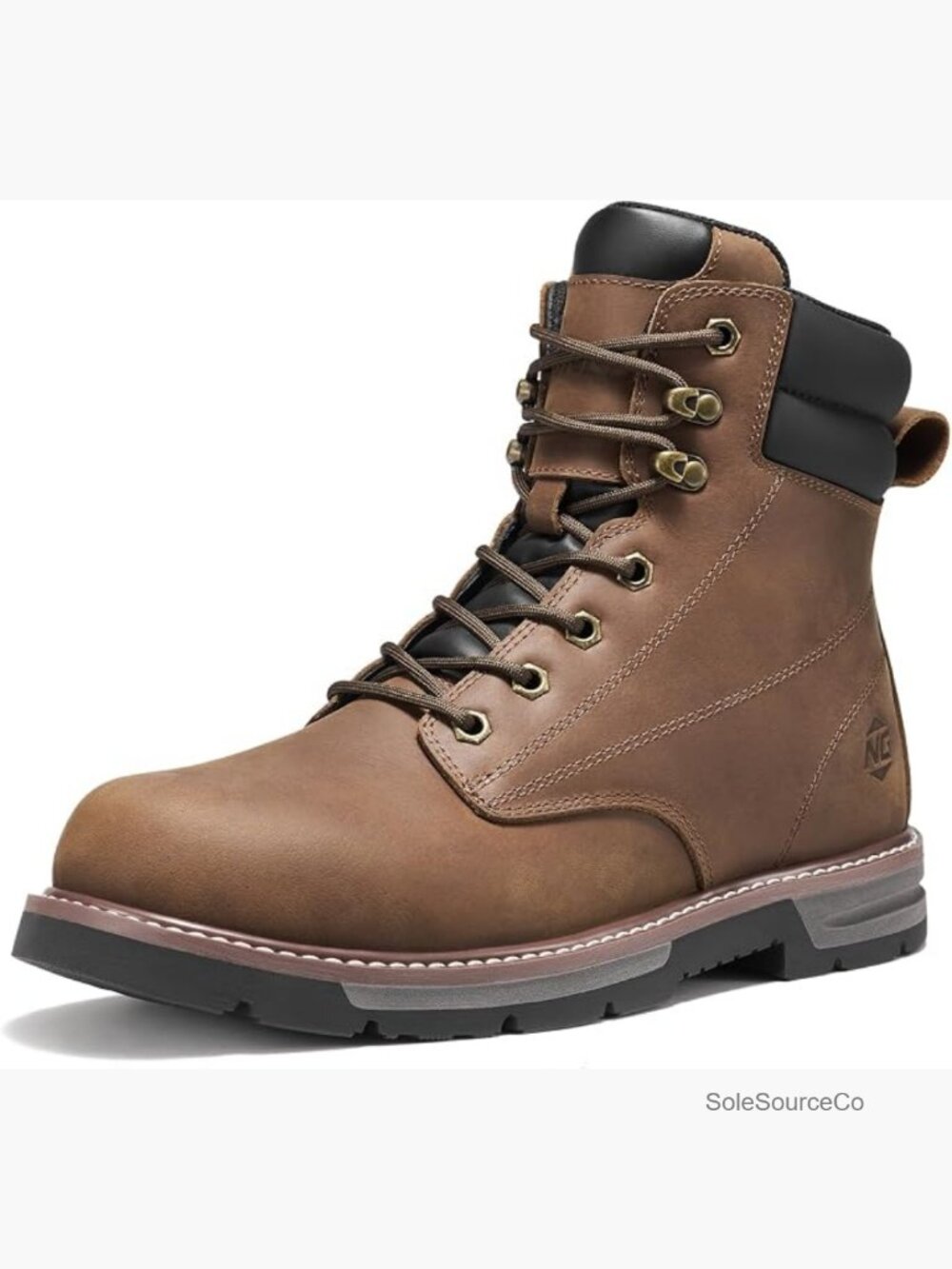 Steel Toe Work Boots, Water Resistant Leather Safety Construction Boots, Non